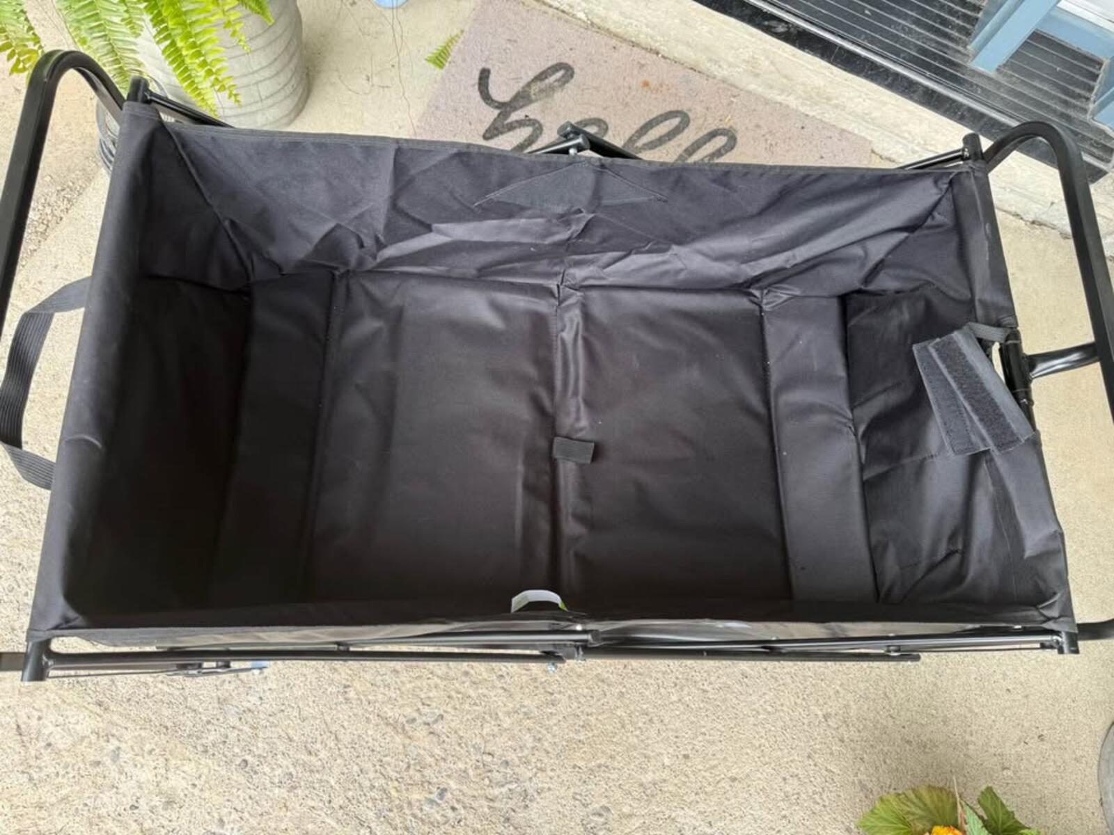 Black folding utility wagon