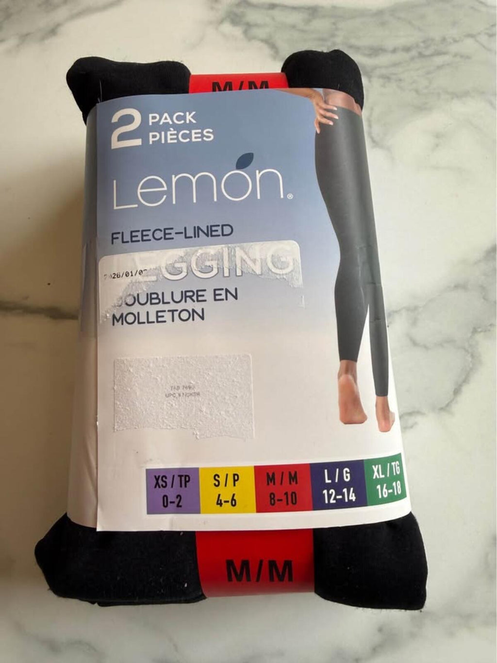 Lemon dark grey fleece-lined leggings 2-pack M/M