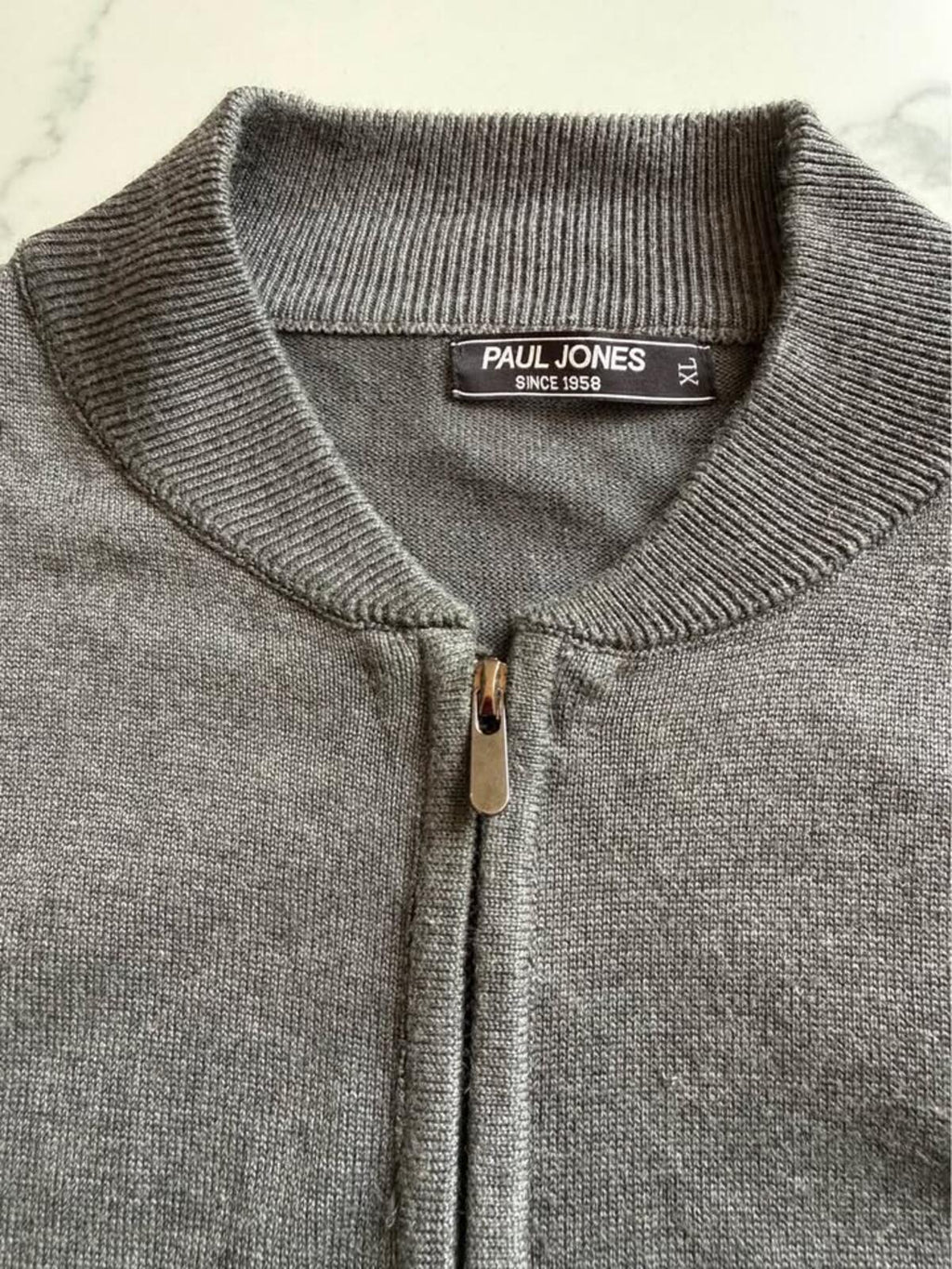 Paul Jones gray full-zip cardigan XL