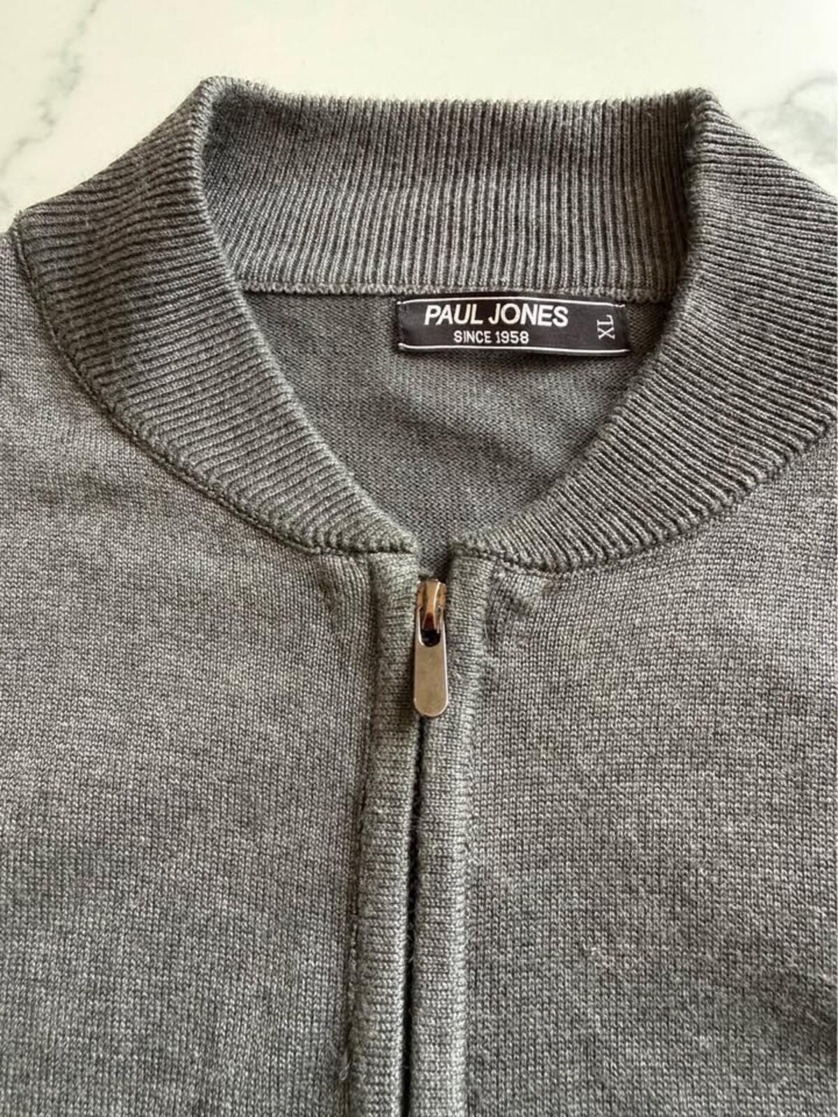 Paul Jones gray full-zip cardigan XL