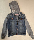 Ci Sono Kids Denim Jacket Hoodie Sleeves Grey Hood Size kids M/10