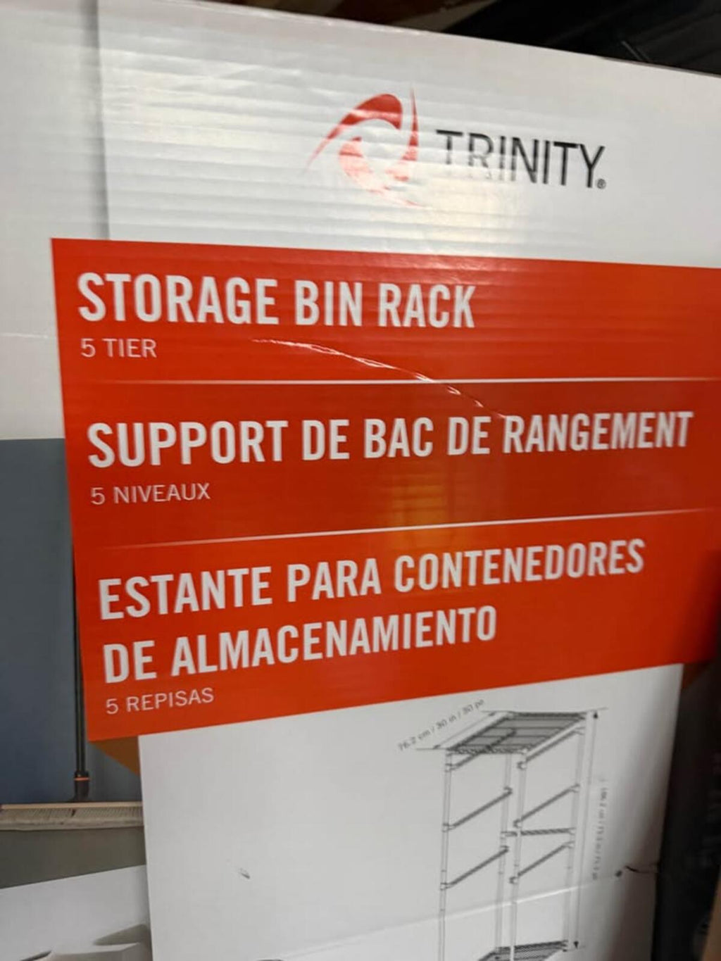 Trinity 5-Tier Storage Bin Rack