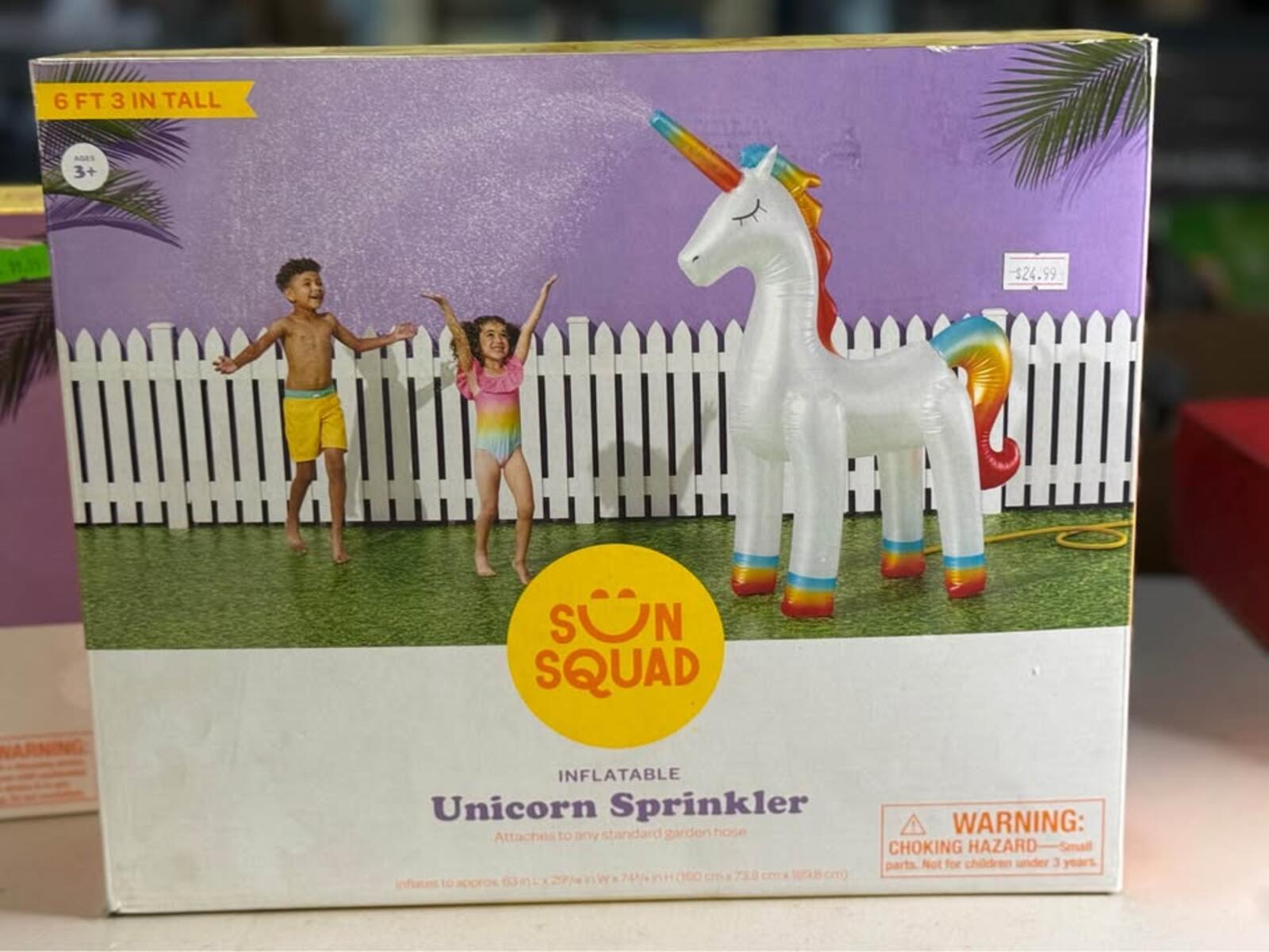 Sun Squad Inflatable Unicorn Sprinkler 6 ft 3 in Tall