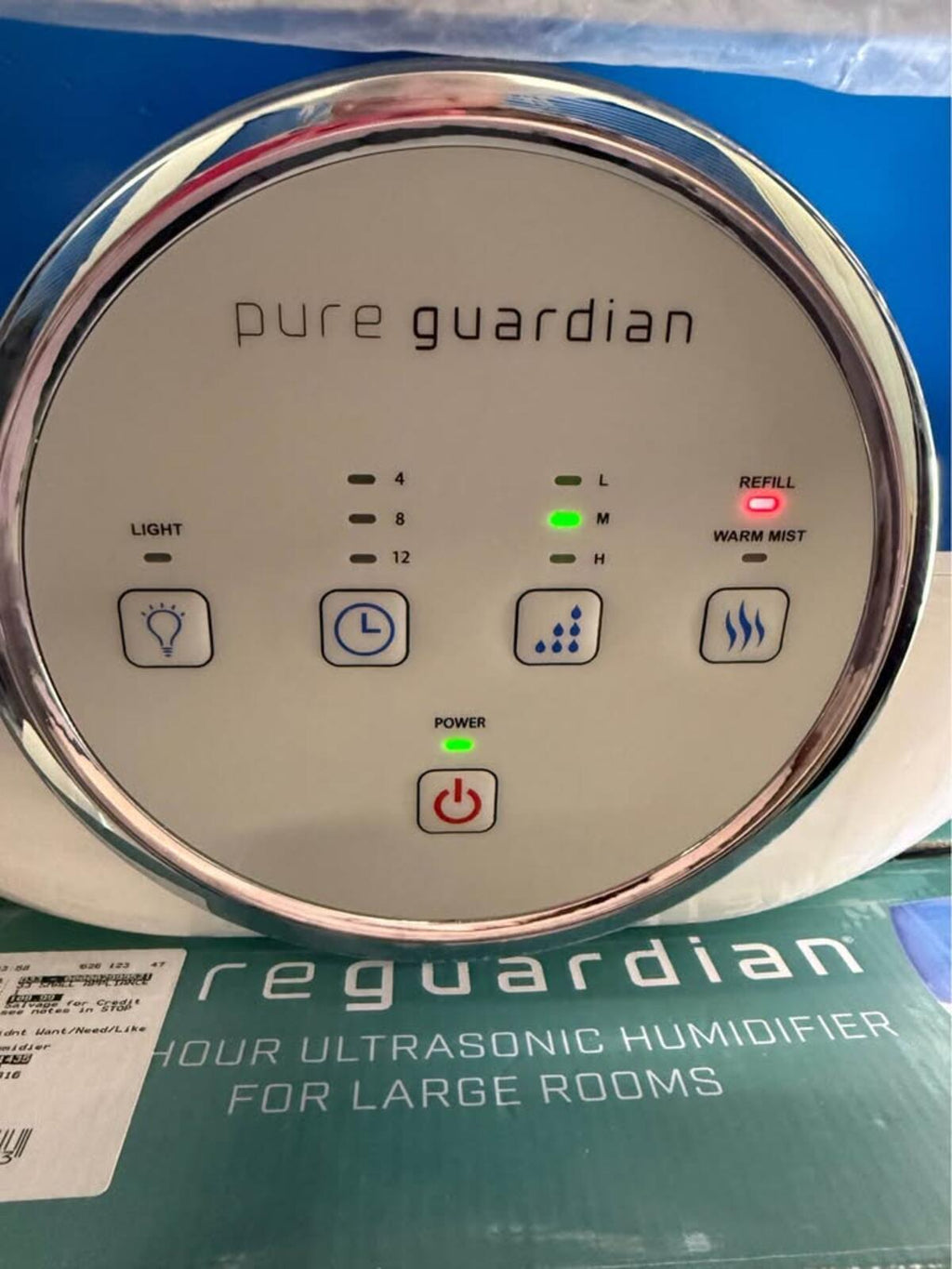 Pure Guardian 2 Gallon Ultrasonic Humidifier Cool Warm Mist