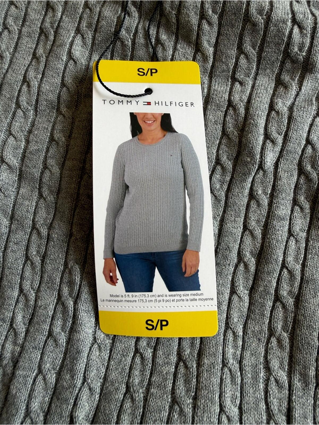 Tommy Hilfiger Light Gray Cable Knit Sweater