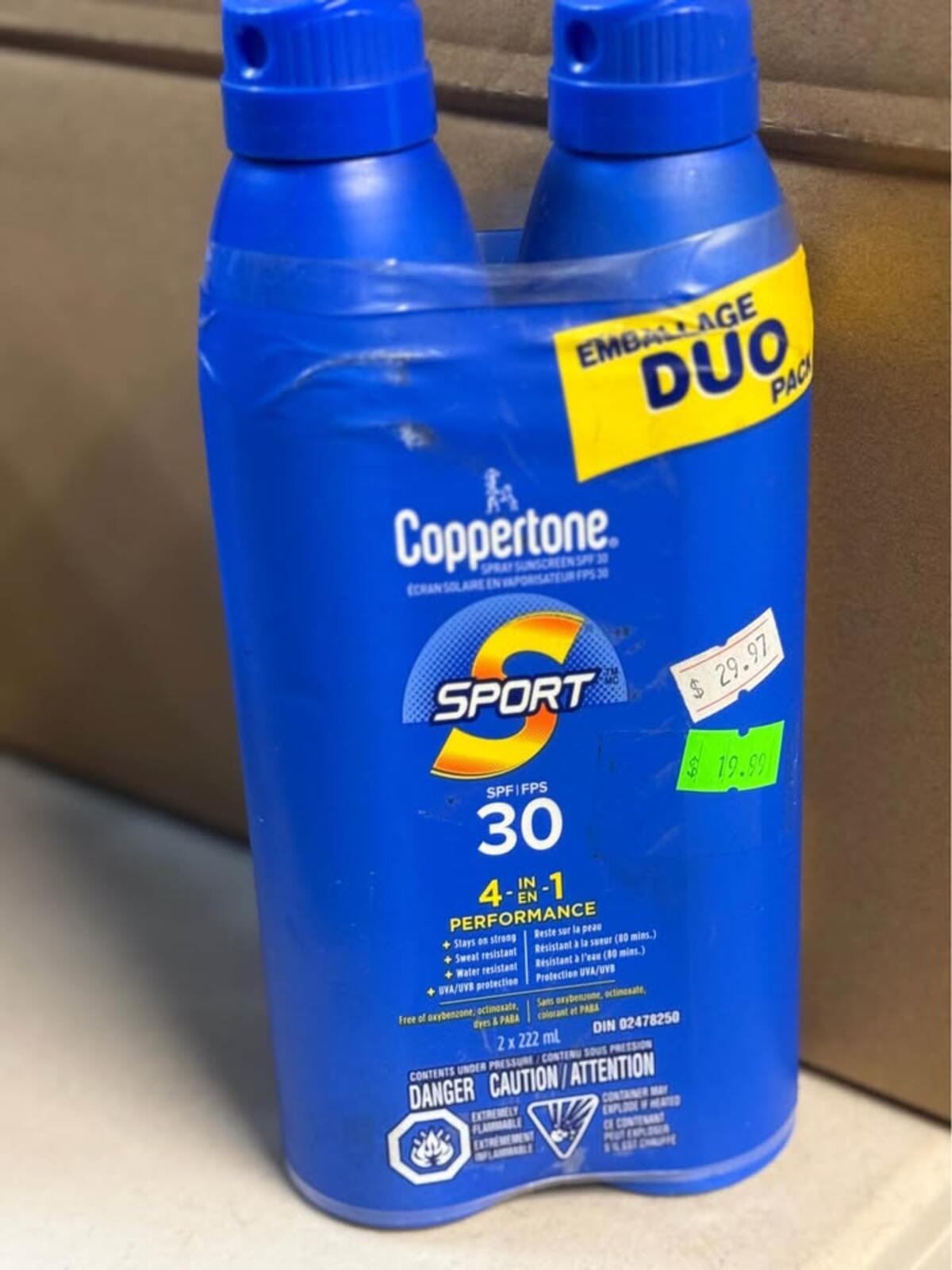 Coppertone Sport Spray Sunscreen SPF 30 Duo Pack