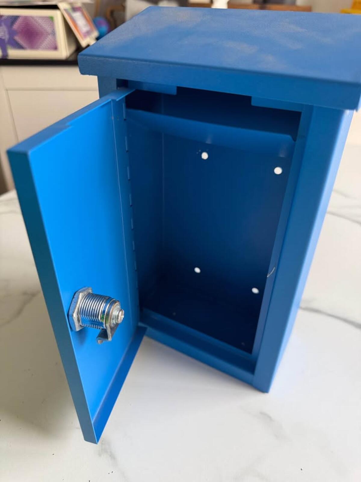 ADIRoffice Blue Metal Mailbox Drop Box with Key