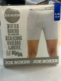 Joe Boxer 3-Pack Fitted Boxers L/G 36-38 Grey Mix