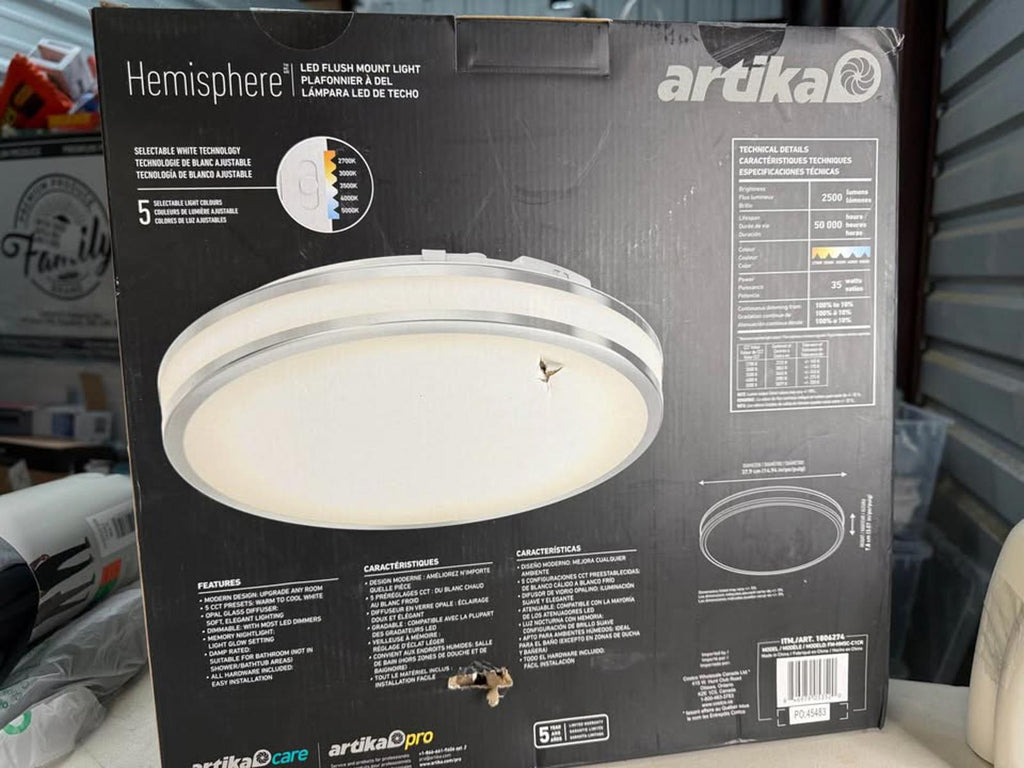 Artika Hemisphere LED Flush Mount Light Dimmable with 5 Selectable Colors