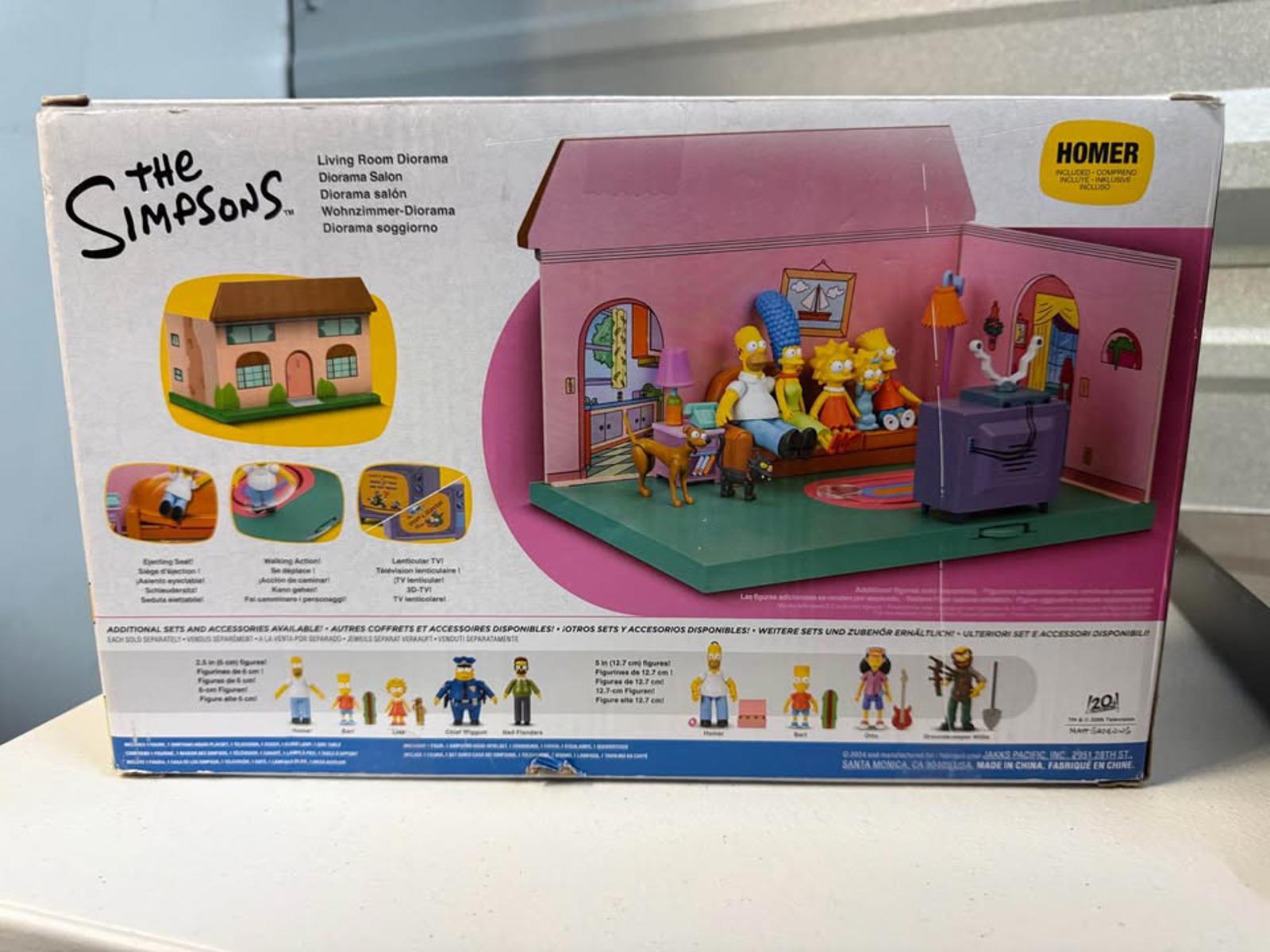 The Simpsons Living Room Diorama Playset - Homer Figure Jakks Pacific