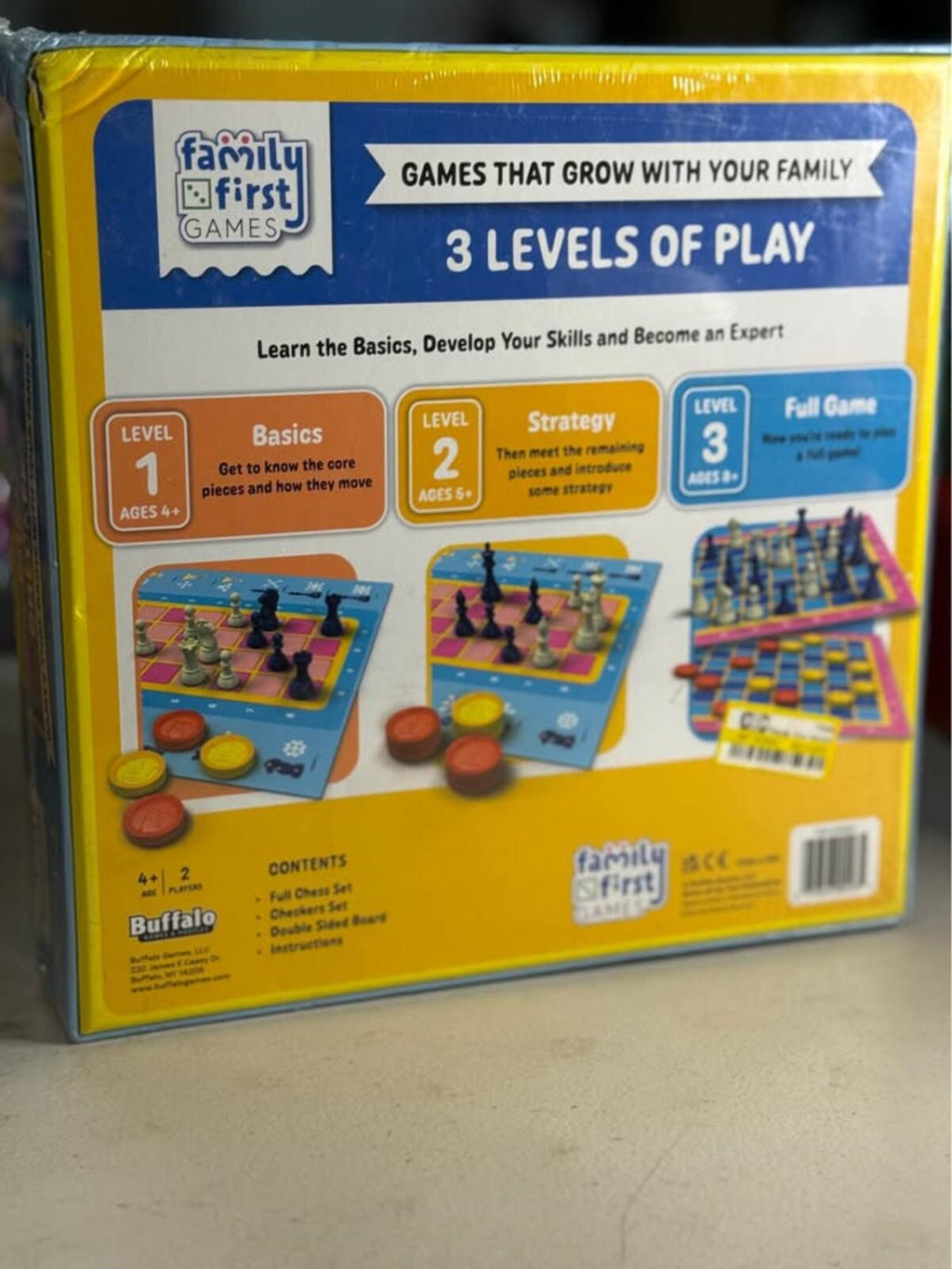 Family First Games Buffalo Chess and Checkers 3 Levels of Play