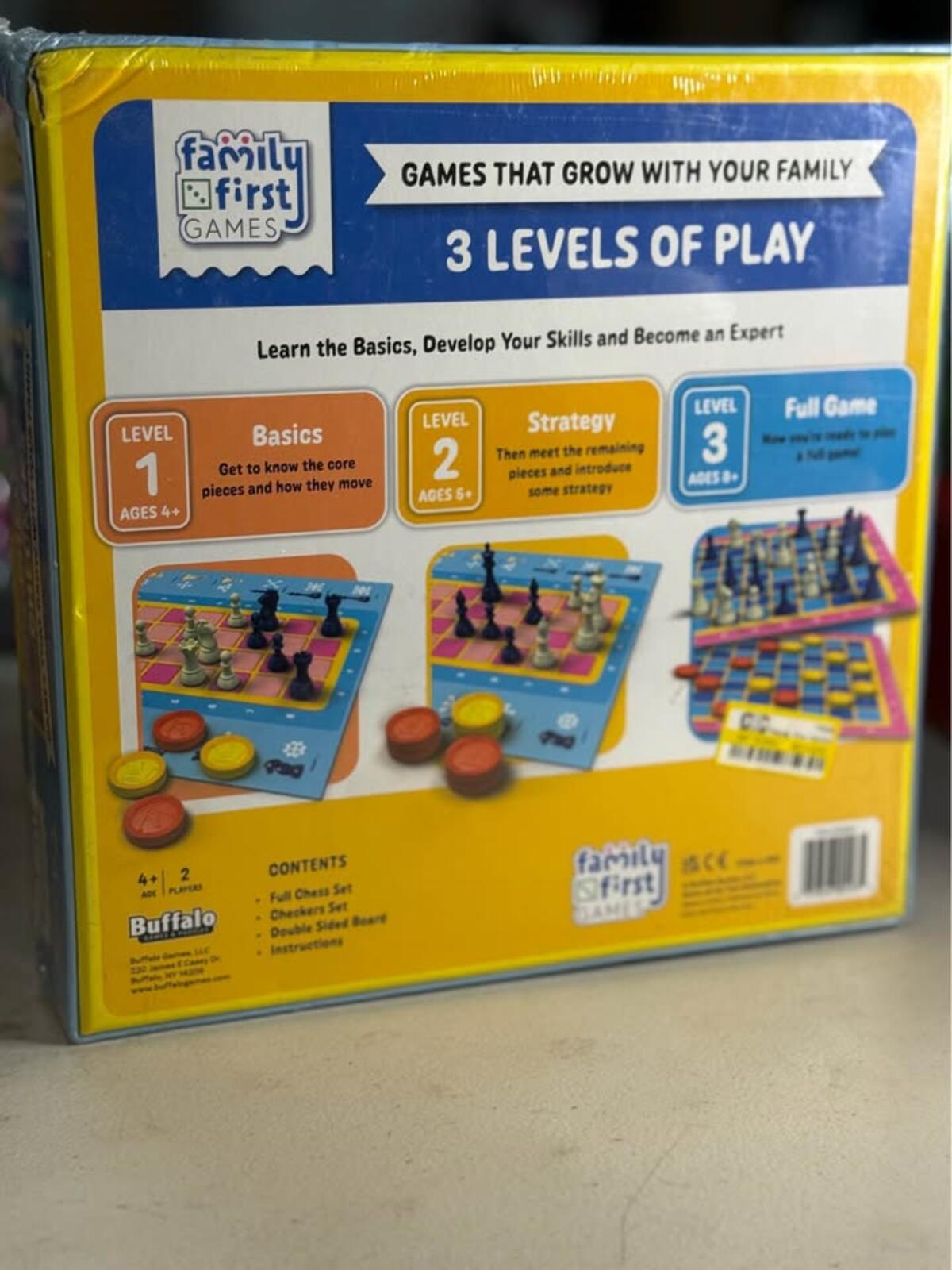 Family First Games Buffalo Chess and Checkers 3 Levels of Play