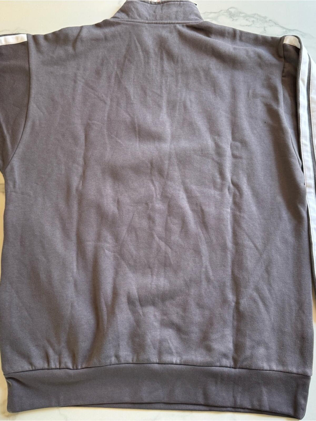 adidas Gray Quarter-Zip Pullover with White Logo
