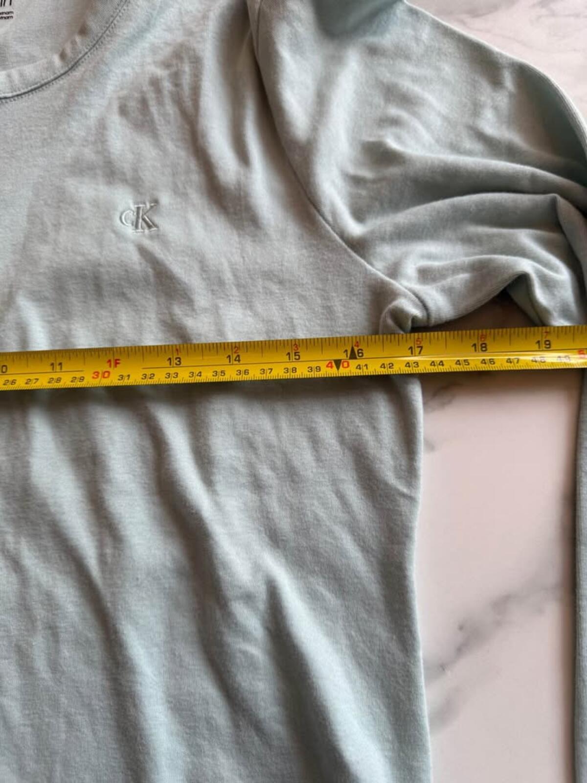 Calvin Klein Light Blue Long Sleeve Henley Shirt Large