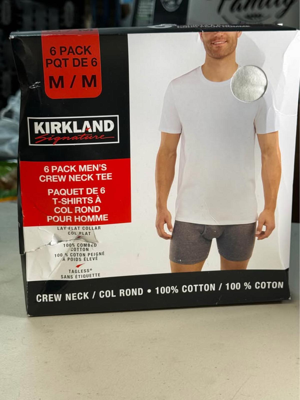 Kirkland Signature Men's Crew Neck Tees 6 Pack Medium