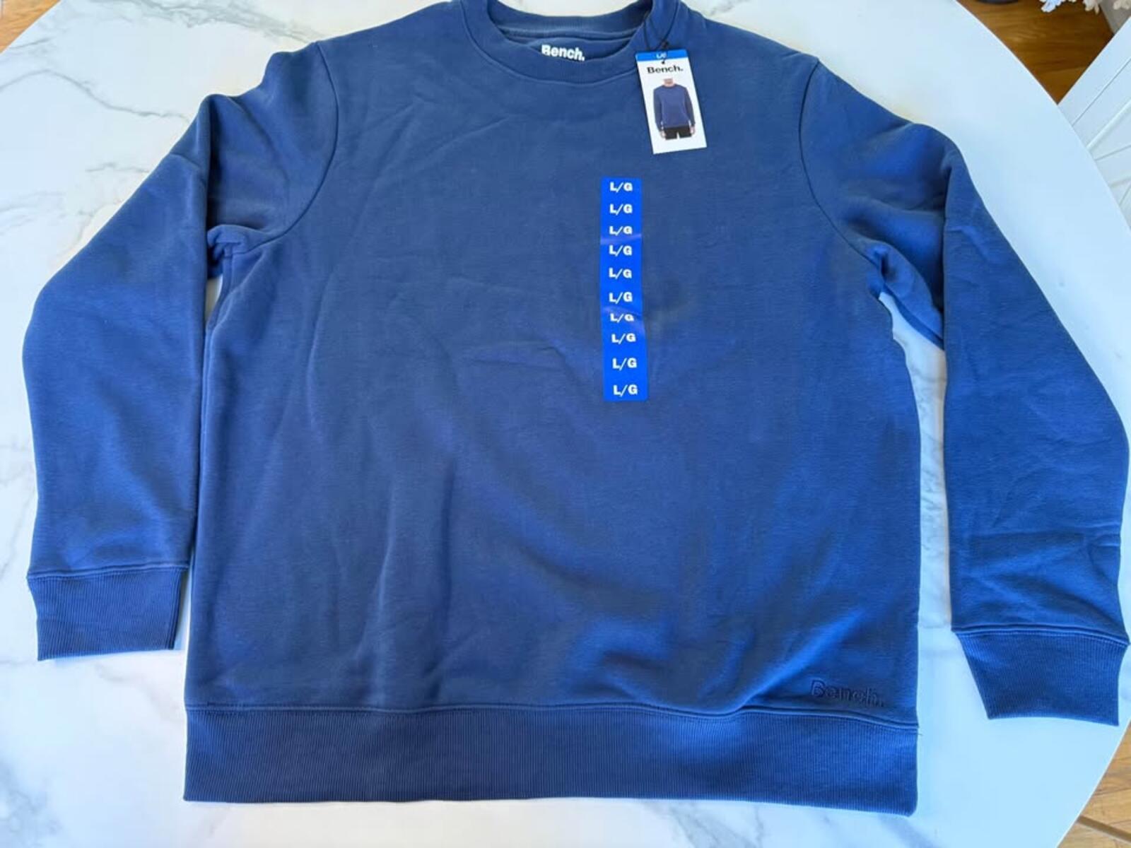 Bench Blue Crewneck Sweatshirt L/G New With Tags