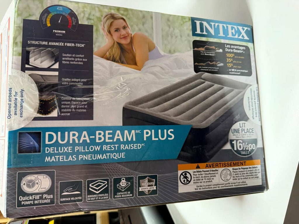 Intex Dura-Beam Plus Deluxe Pillow Rest Raised Airbed Twin