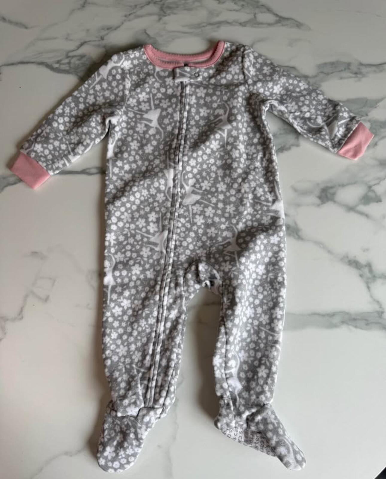 Carter's 12m Grey Ballerina Floral Footed Sleeper