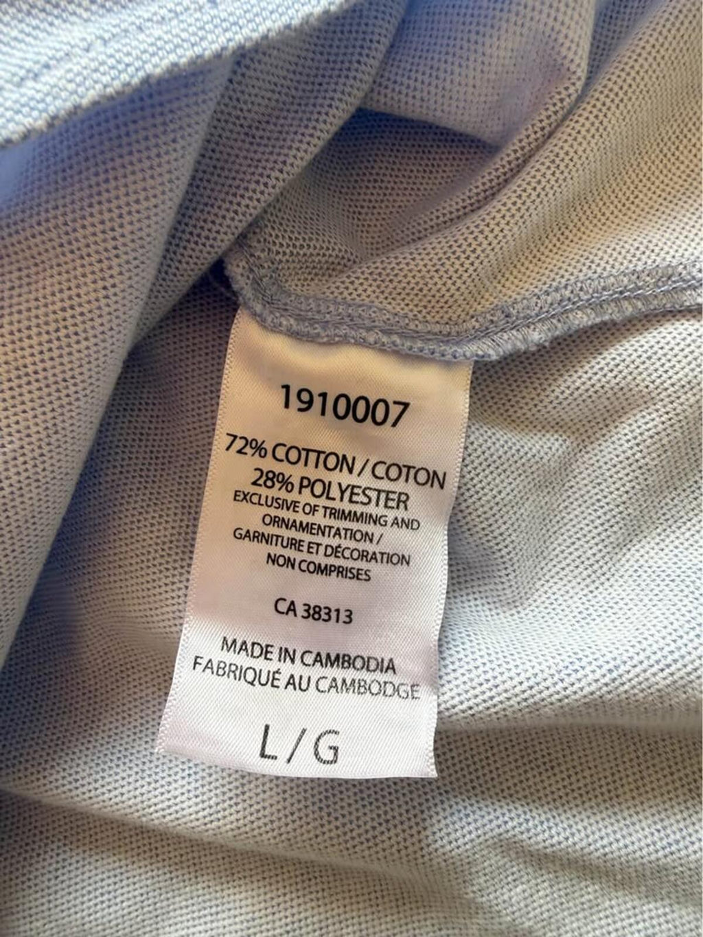 United Colors of Benetton Light Blue Button-Up Shirt L/G