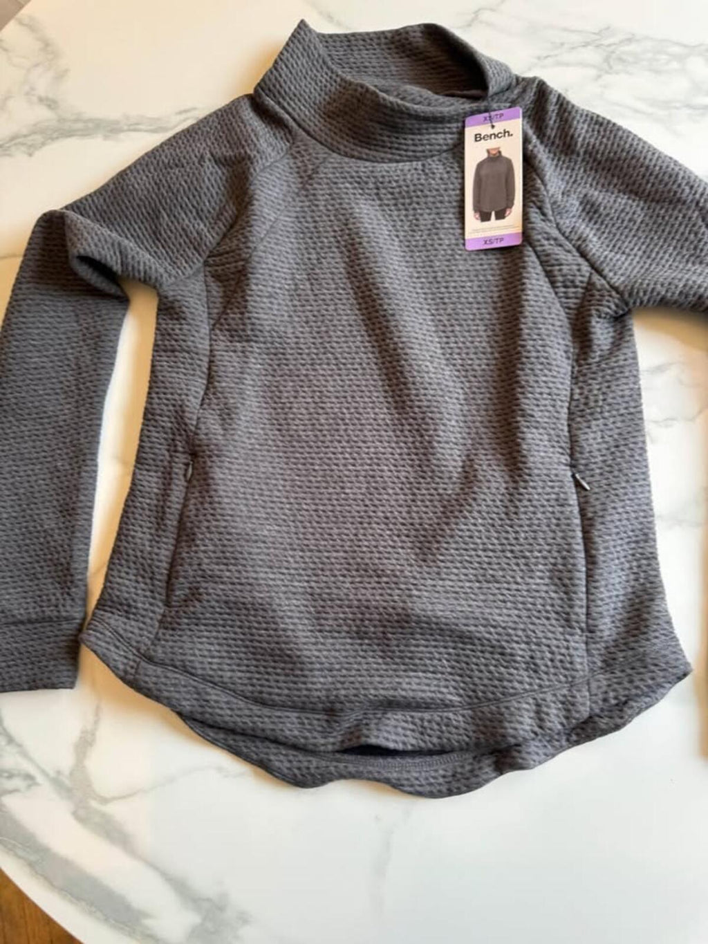 Bench. Waffle Knit High Neck Top XS/TP