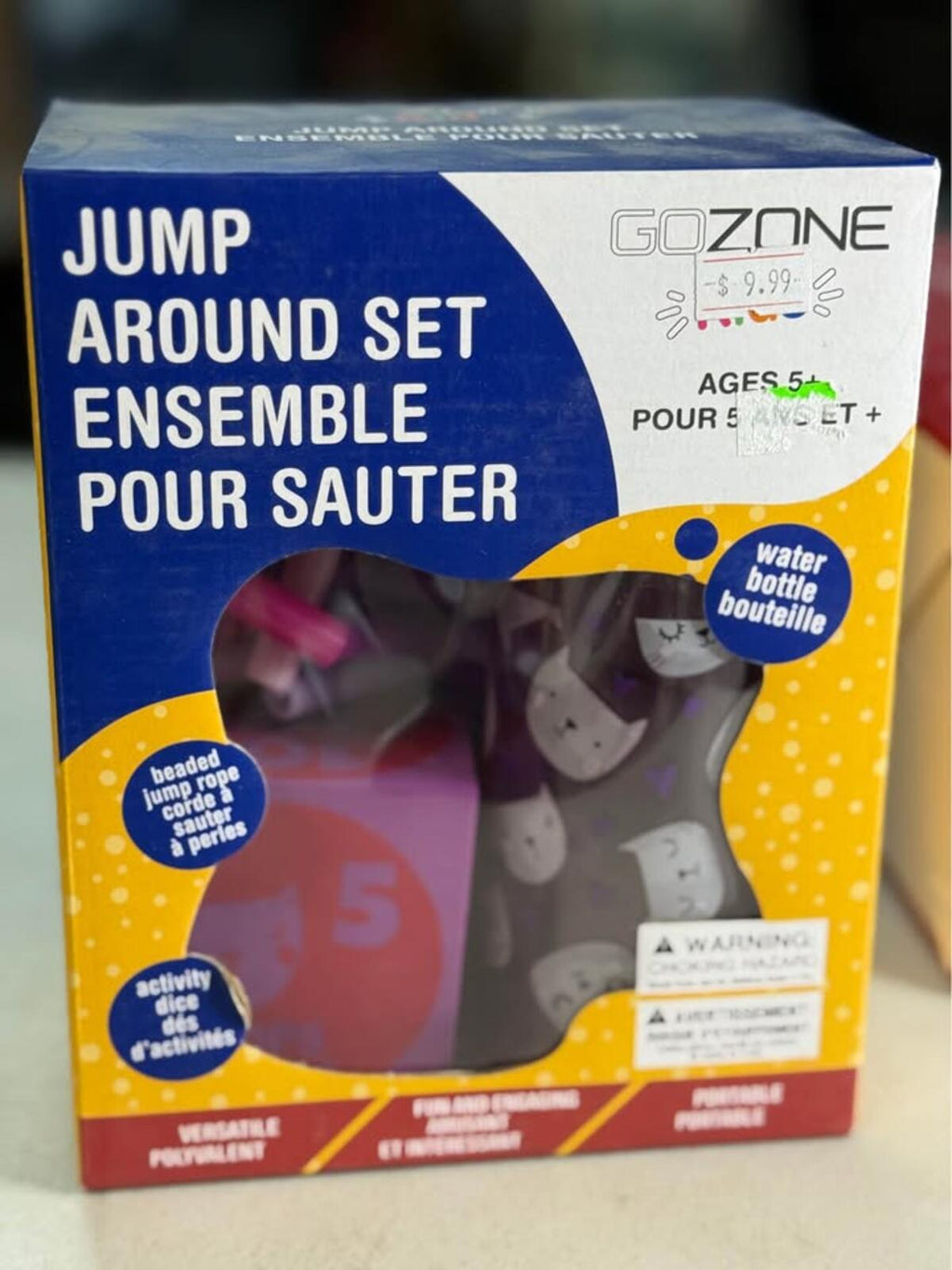 GOZONE Kids Jump Around Set water bottle jump rope activity dice