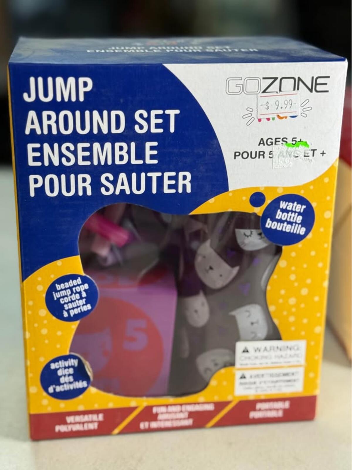 GOZONE Kids Jump Around Set water bottle jump rope activity dice