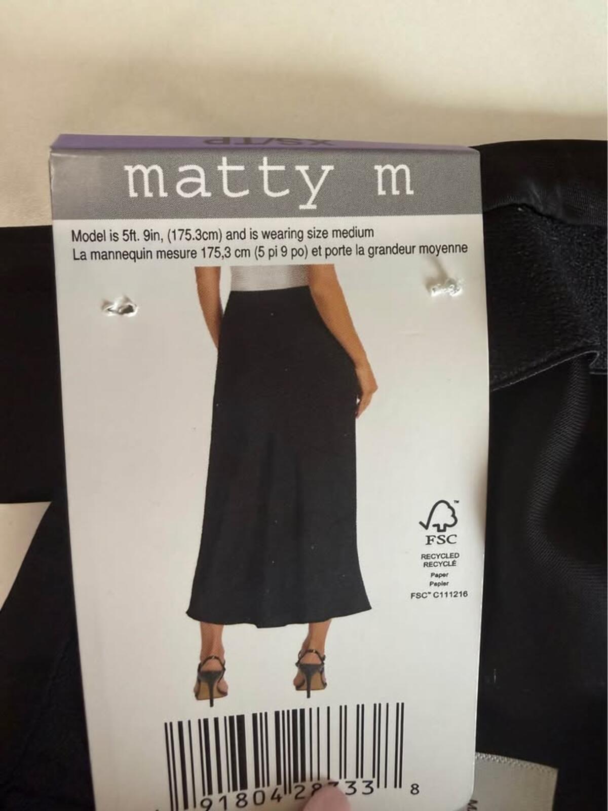 matty m black satin skirt XS