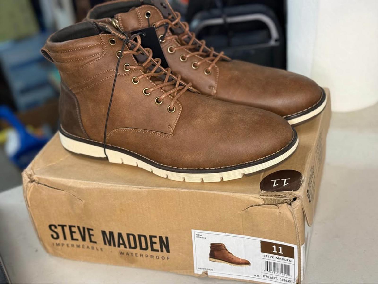 Steve Madden Brown Waterproof Boots Mens Size 11