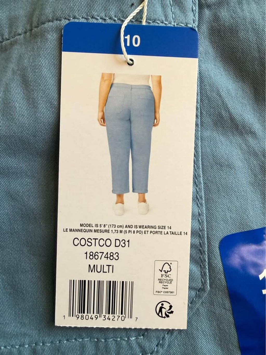 Kensie Jeans Mid Rise Chino Trousers Size 10