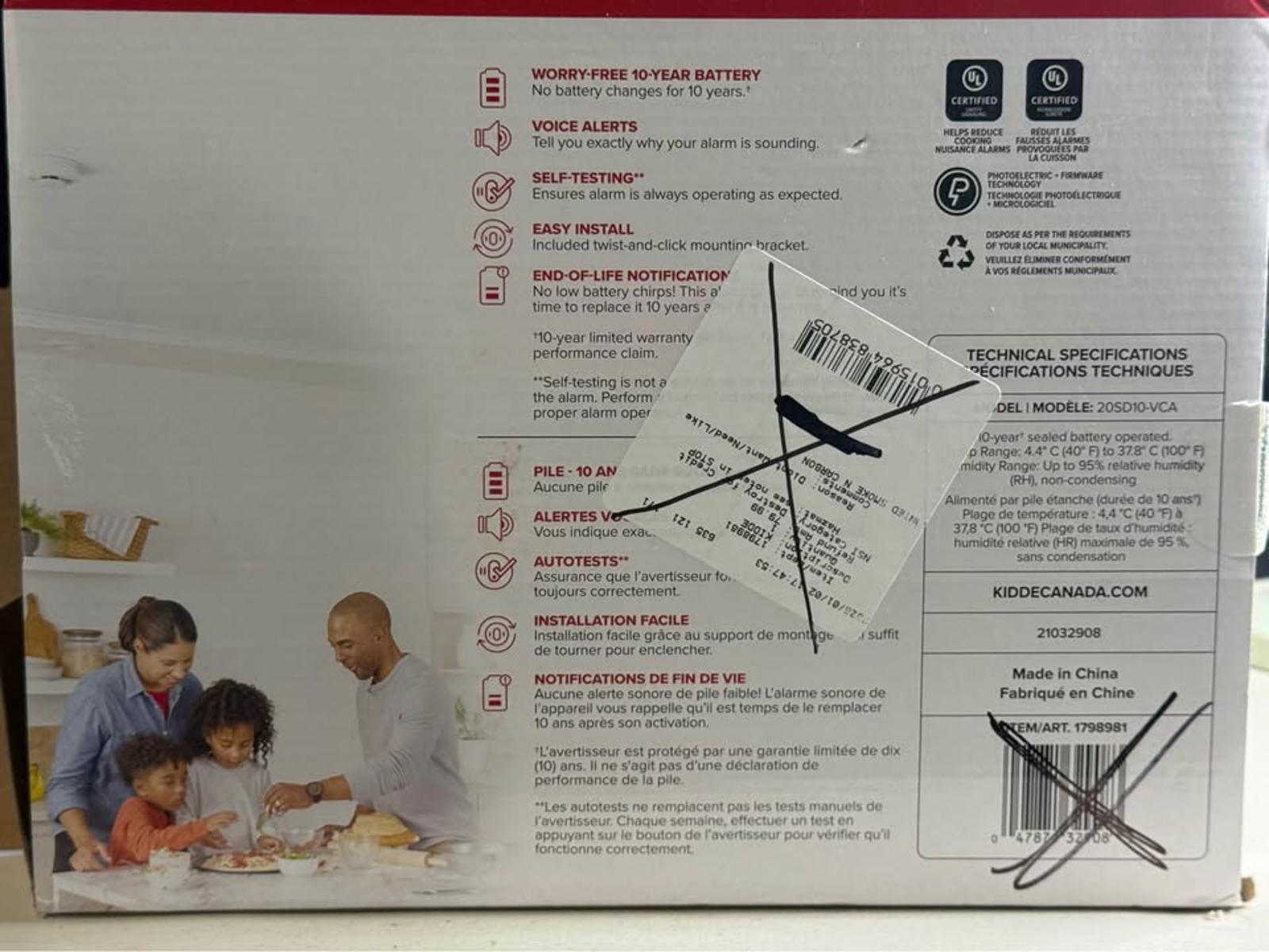Kidde Smoke Alarms 2-Pack with 10-Year Battery Voice Alerts