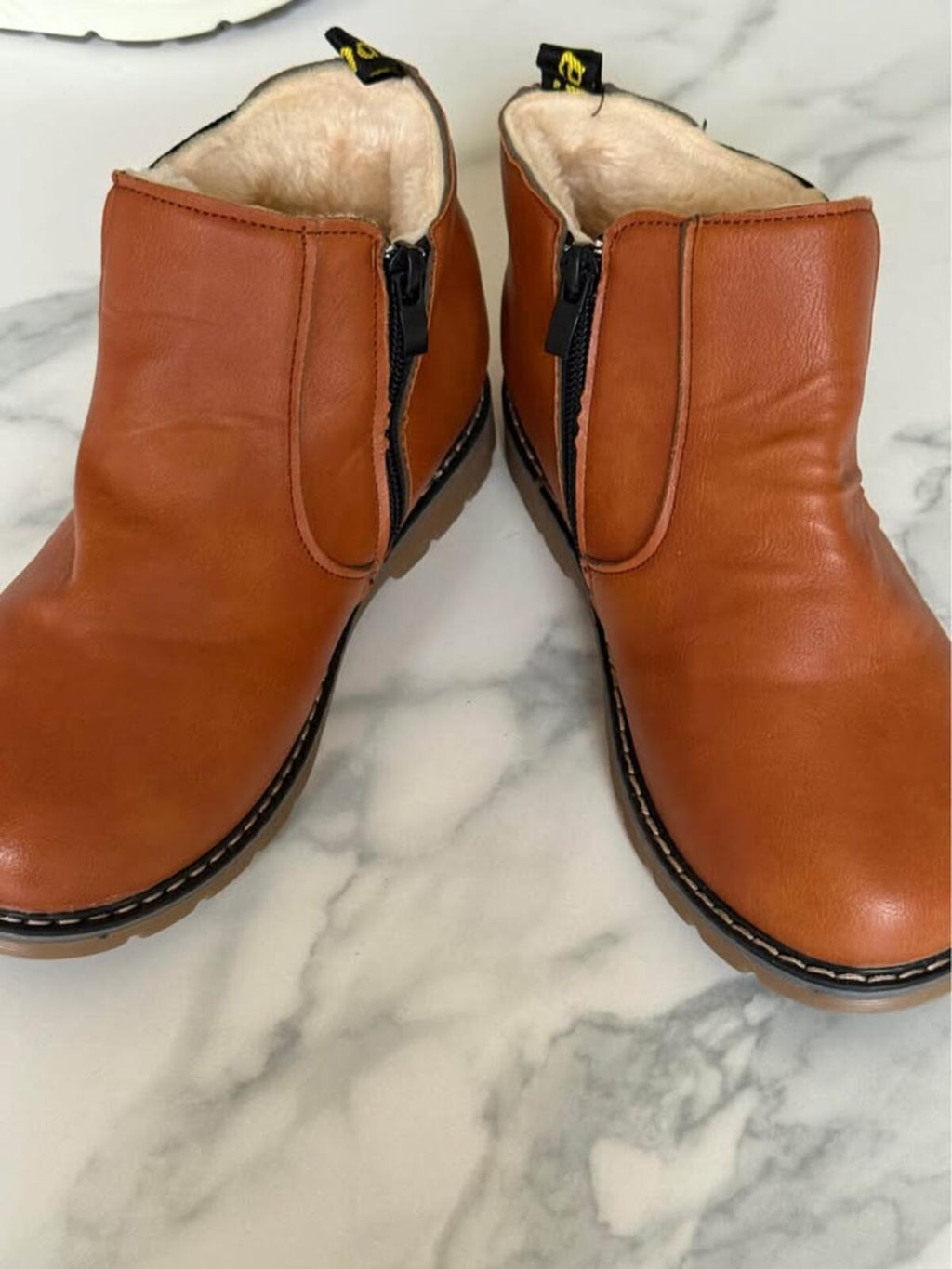 Kids Brown Fur Lined Ankle Boots size 36