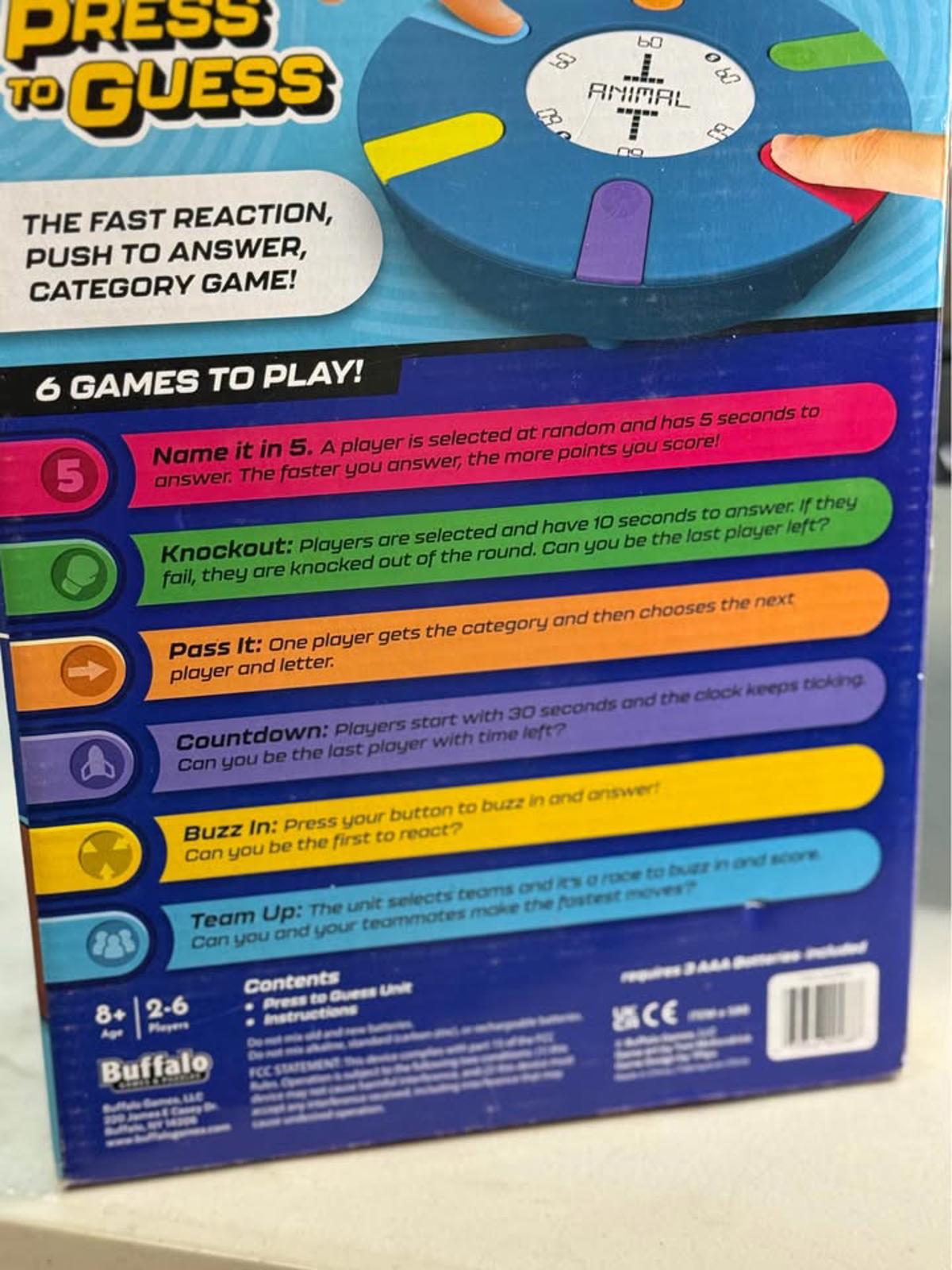 Buffalo Press to Guess Electronic Party Game