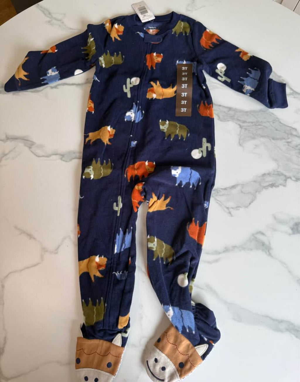 Carter's 3T Footie Pajamas Buffalo Cactus