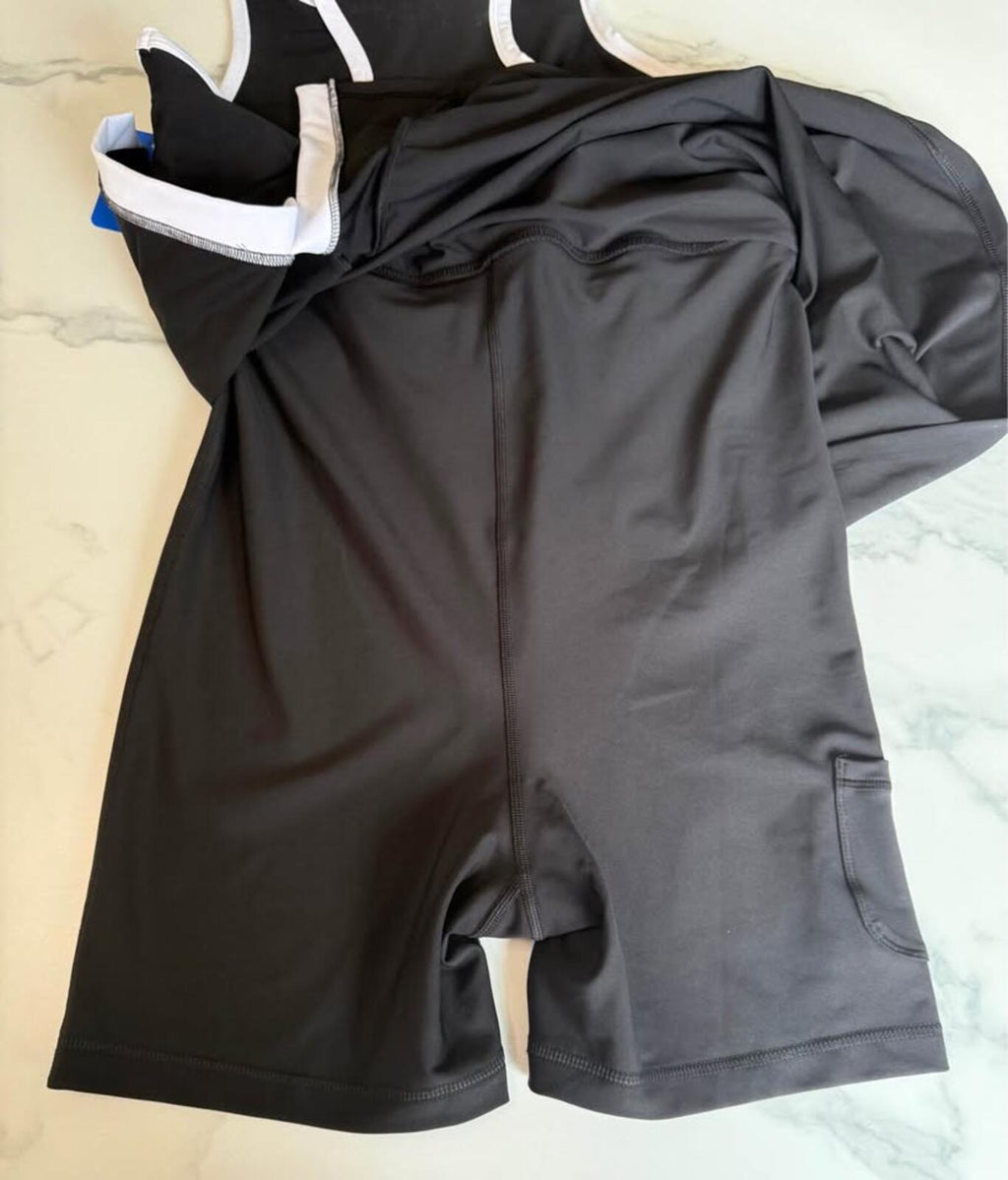 SA DE COLLECTIVE Black Zipper Front Racerback Dress L/G