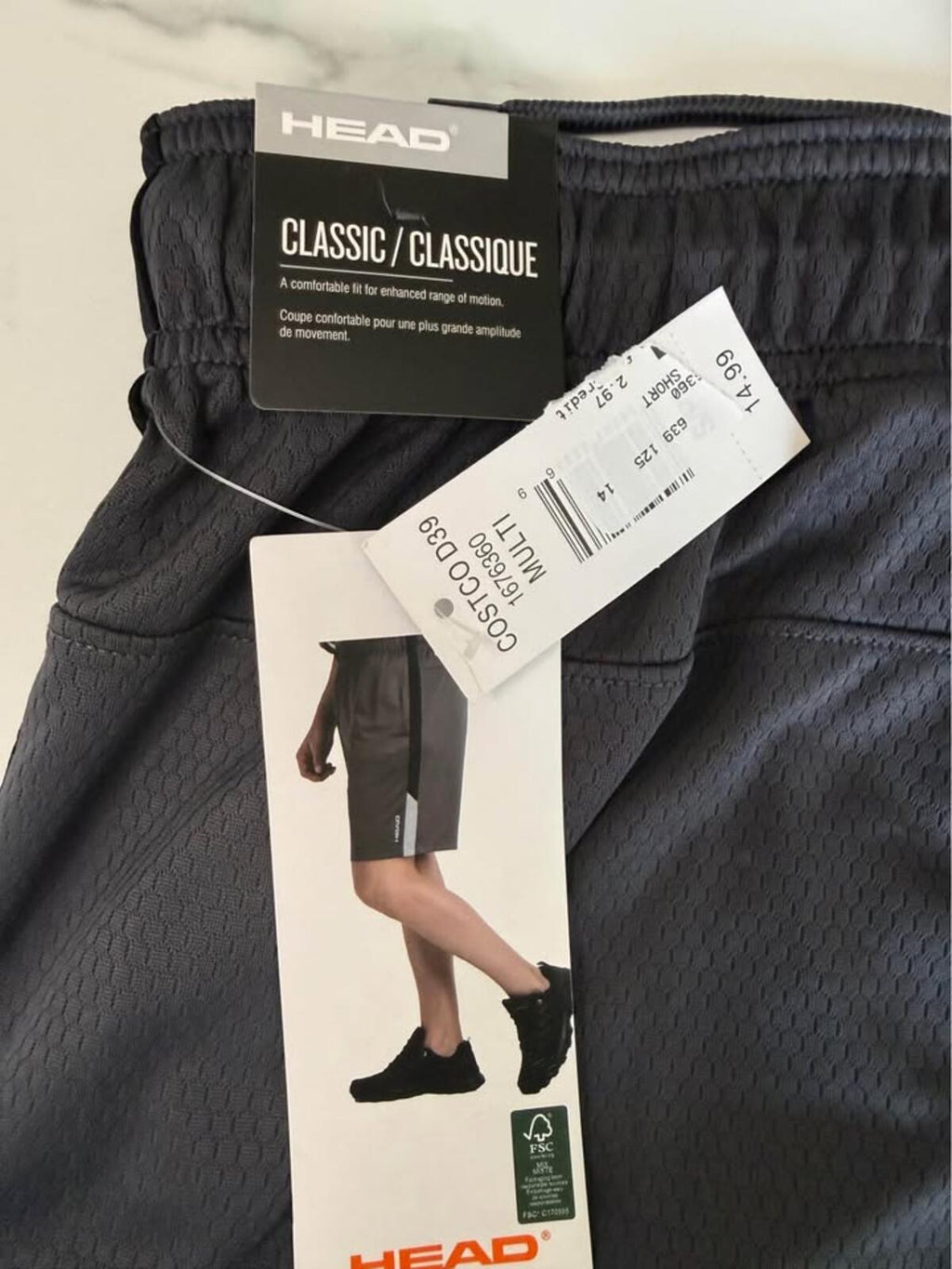 HEAD Classic Dark Gray Athletic Shorts S/P Workout Gym