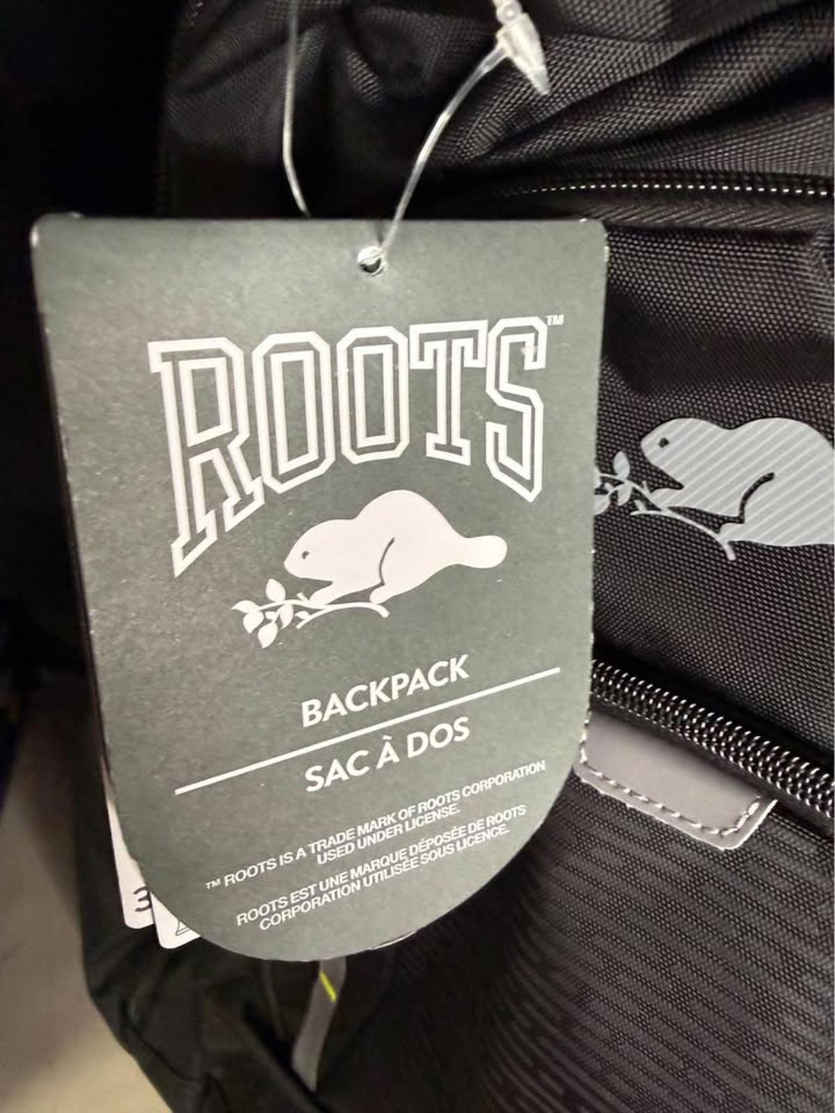 Roots Black Backpack 16 inch Laptop Compartment