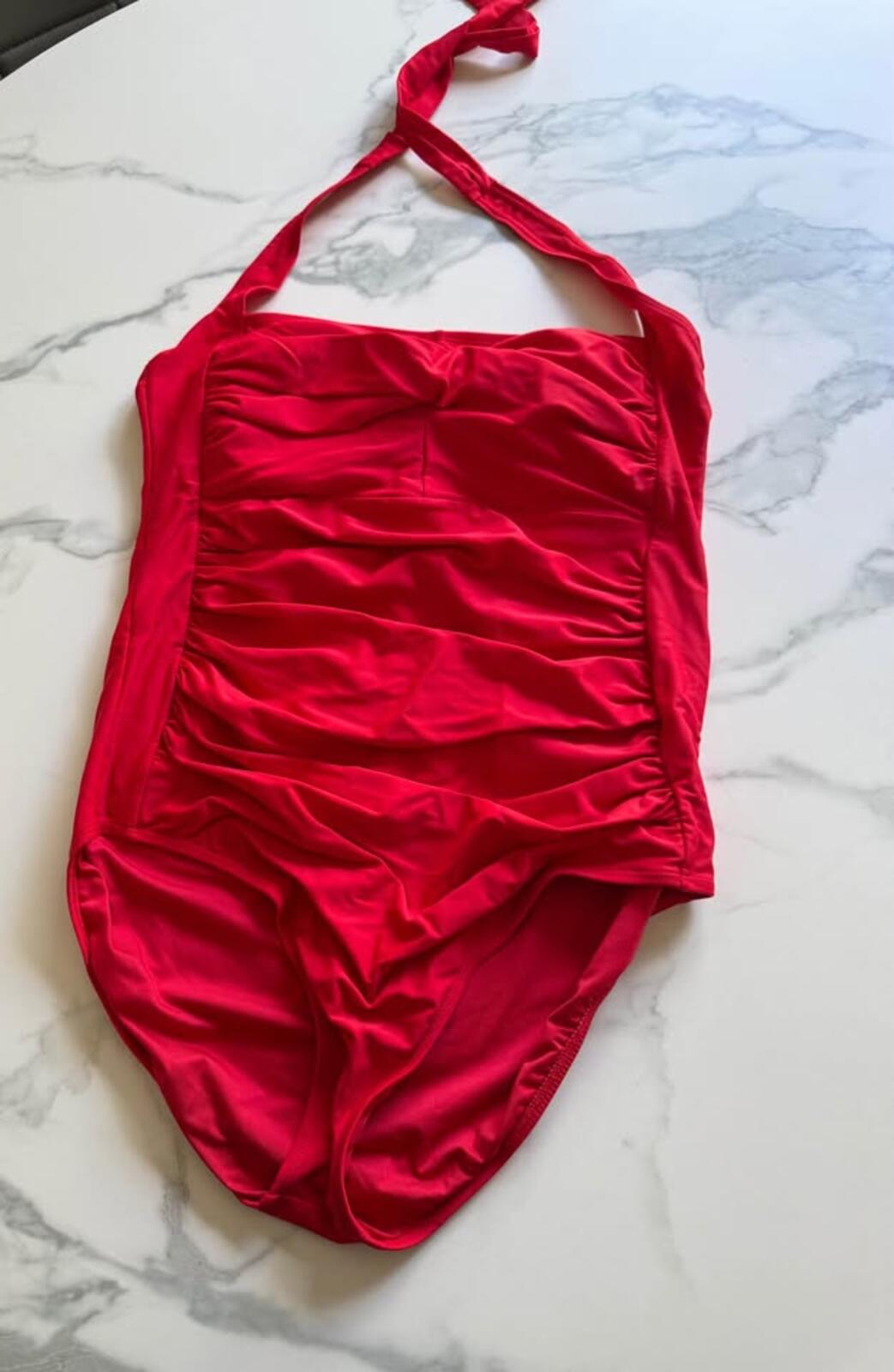Women’s red bathing suit with tummy control. Size XL