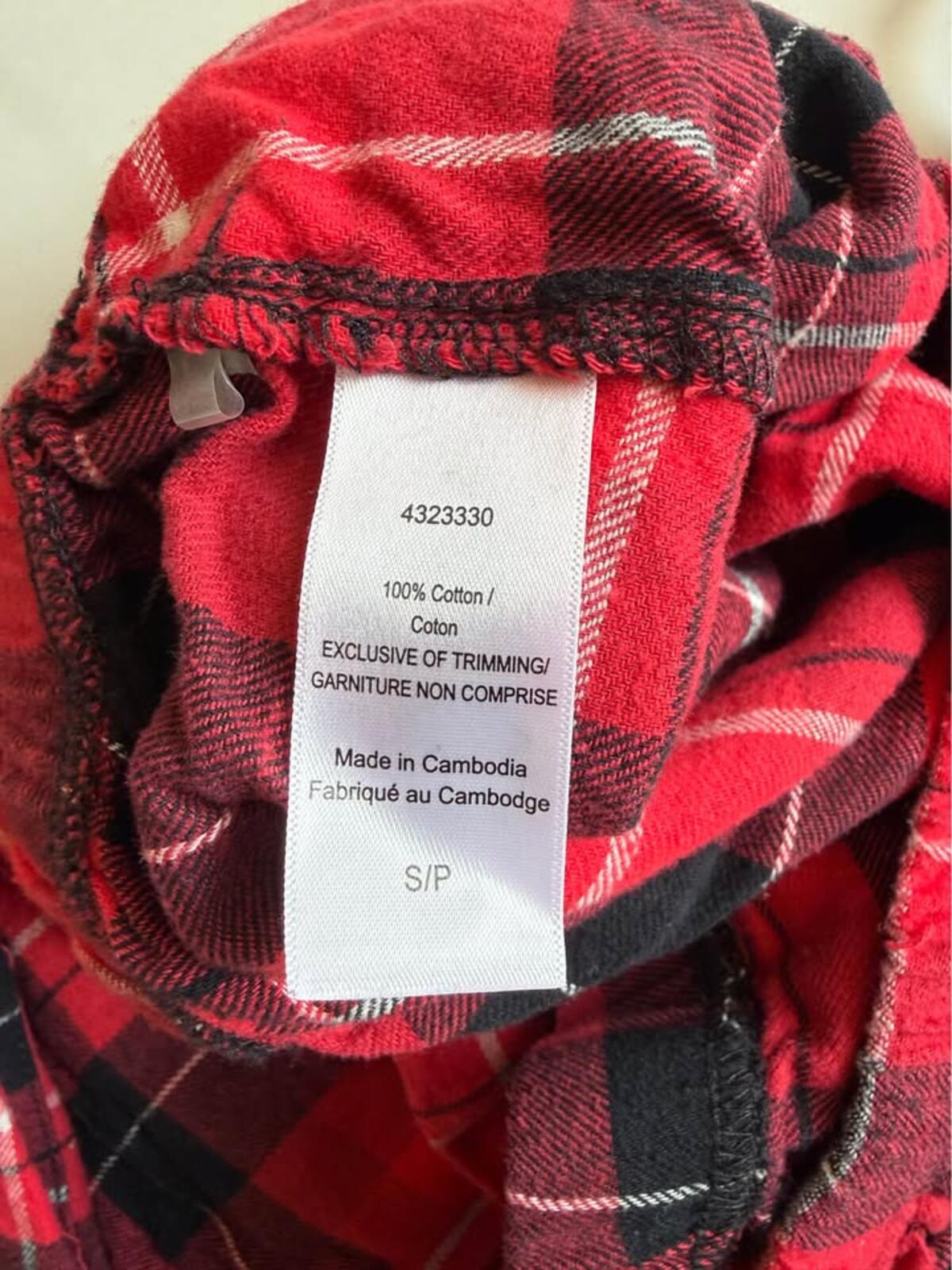 Bed Head Red Black Plaid Flannel Pajama Top S/P