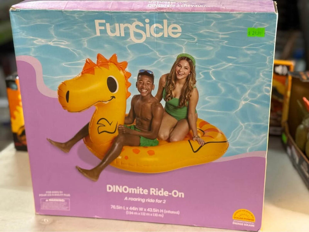 Funsicle DINOmite Ride-On Pool Float Dinosaur 2 Person