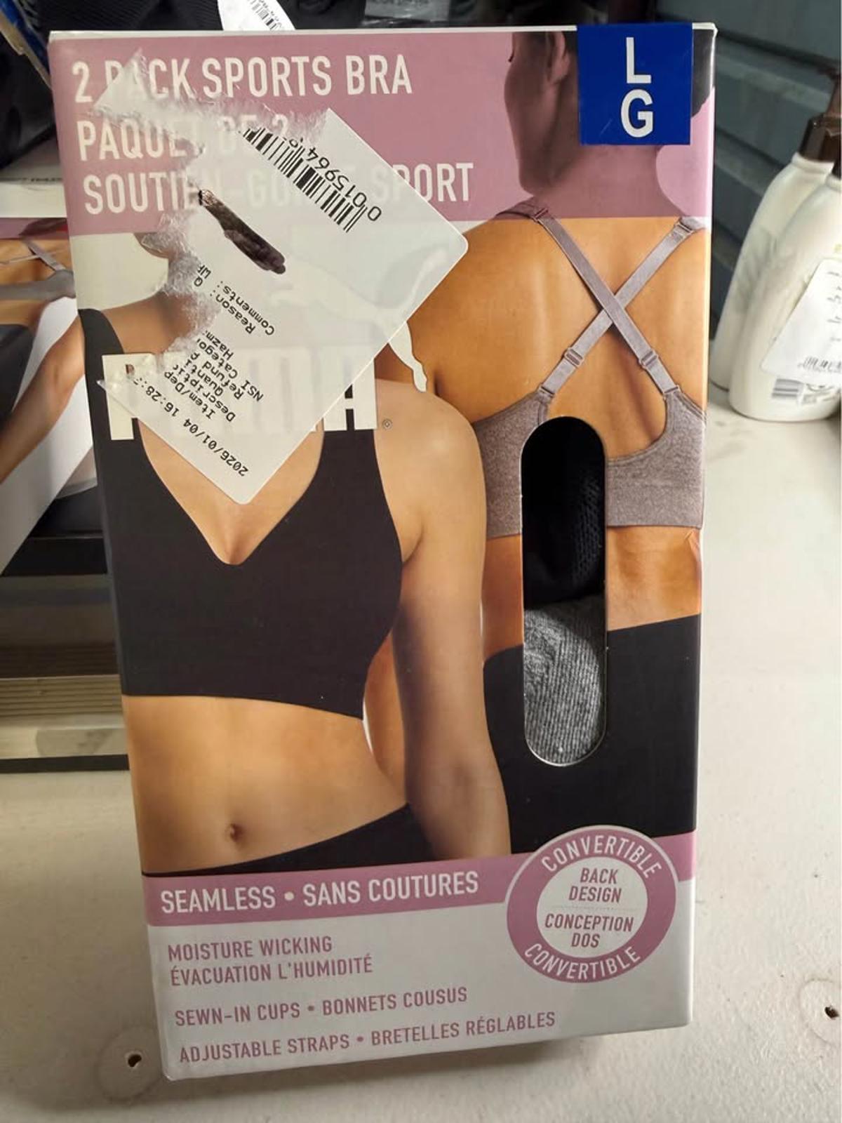 Puma 2 Pack Seamless Sports Bras LG Convertible Back