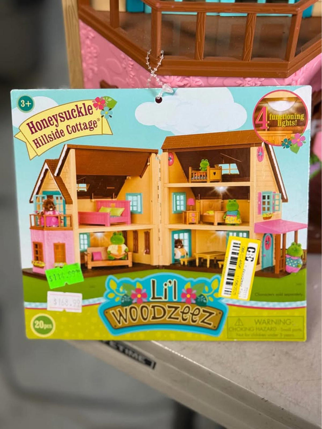 Lil Woodzeez Honeysuckle Hillside Cottage Dollhouse with Lights