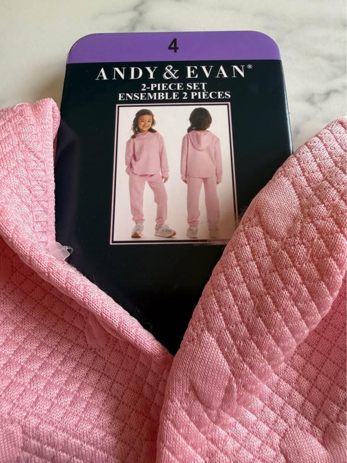 New Andy & Evan Pink Heart Hoodie & Pants Set Size 4