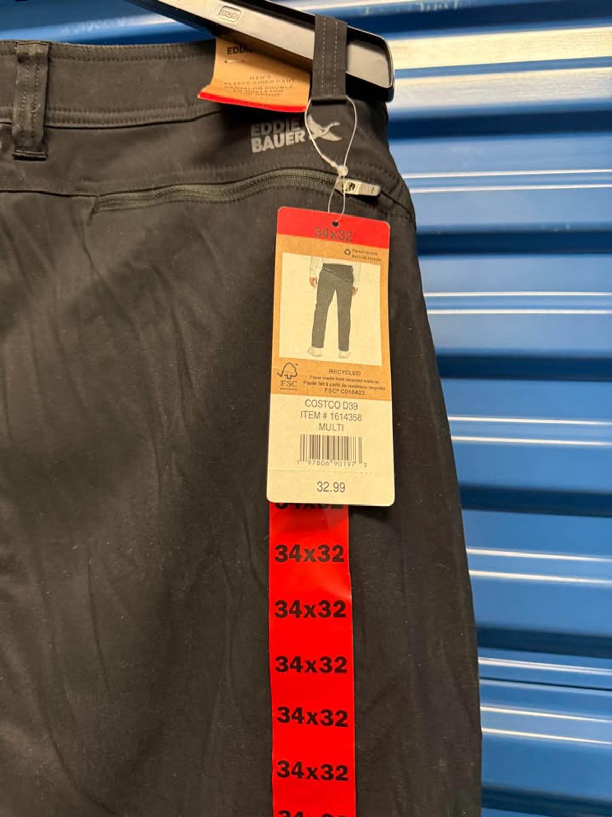 Eddie Bauer Men's Fleece Lined Pants 34x32