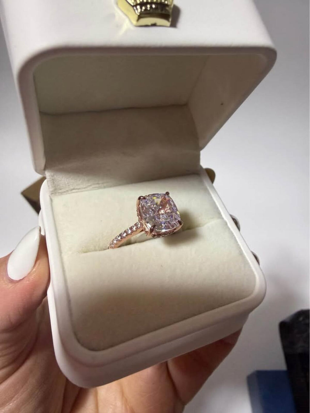 RODIFFY Cushion Cut Rose Gold Ring Size 6