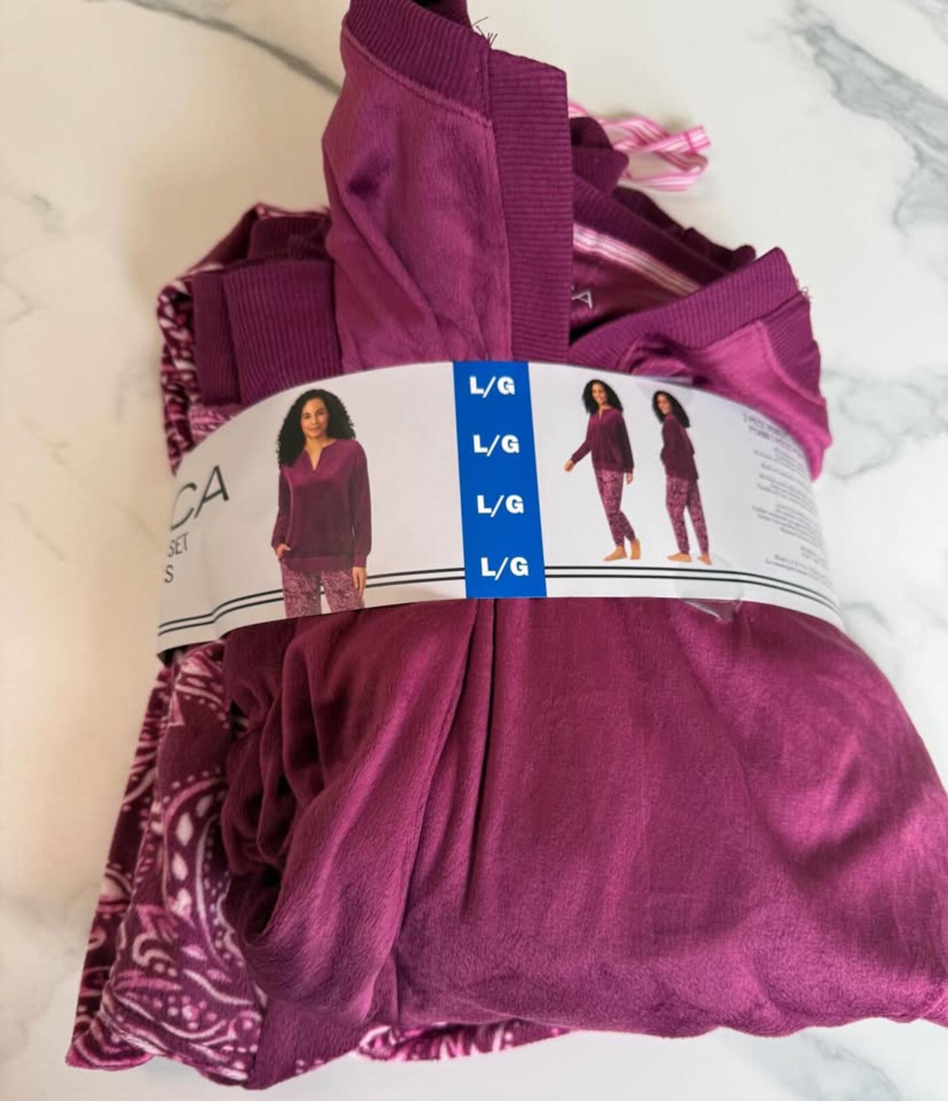Nautica Women's Purple Fleece Pajama Set L/G