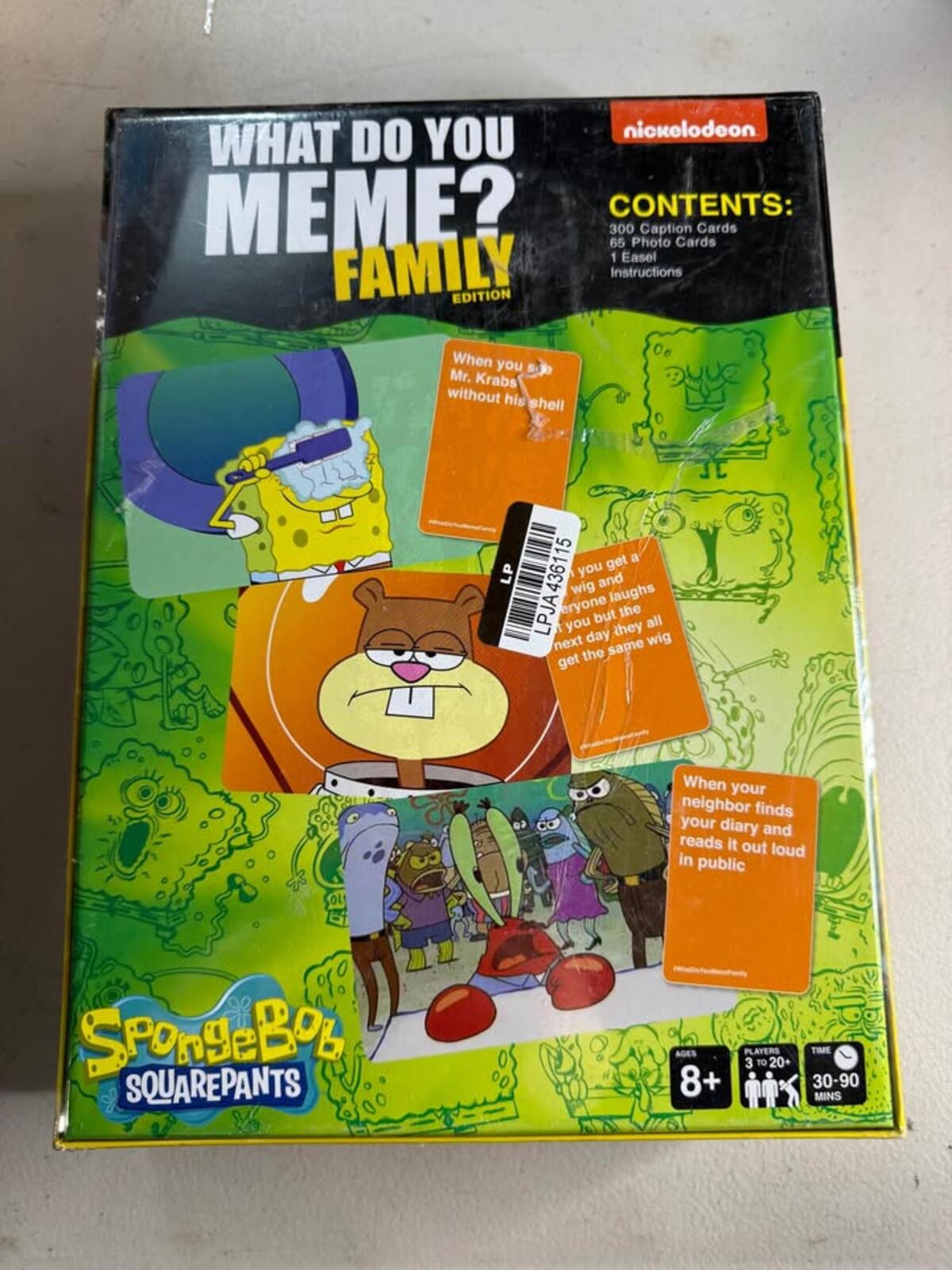 Nickelodeon What Do You Meme? Family Edition SpongeBob SquarePants Game