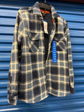 Realtree Fleece Lined Plaid Shirt Shacket Blue Cream Large