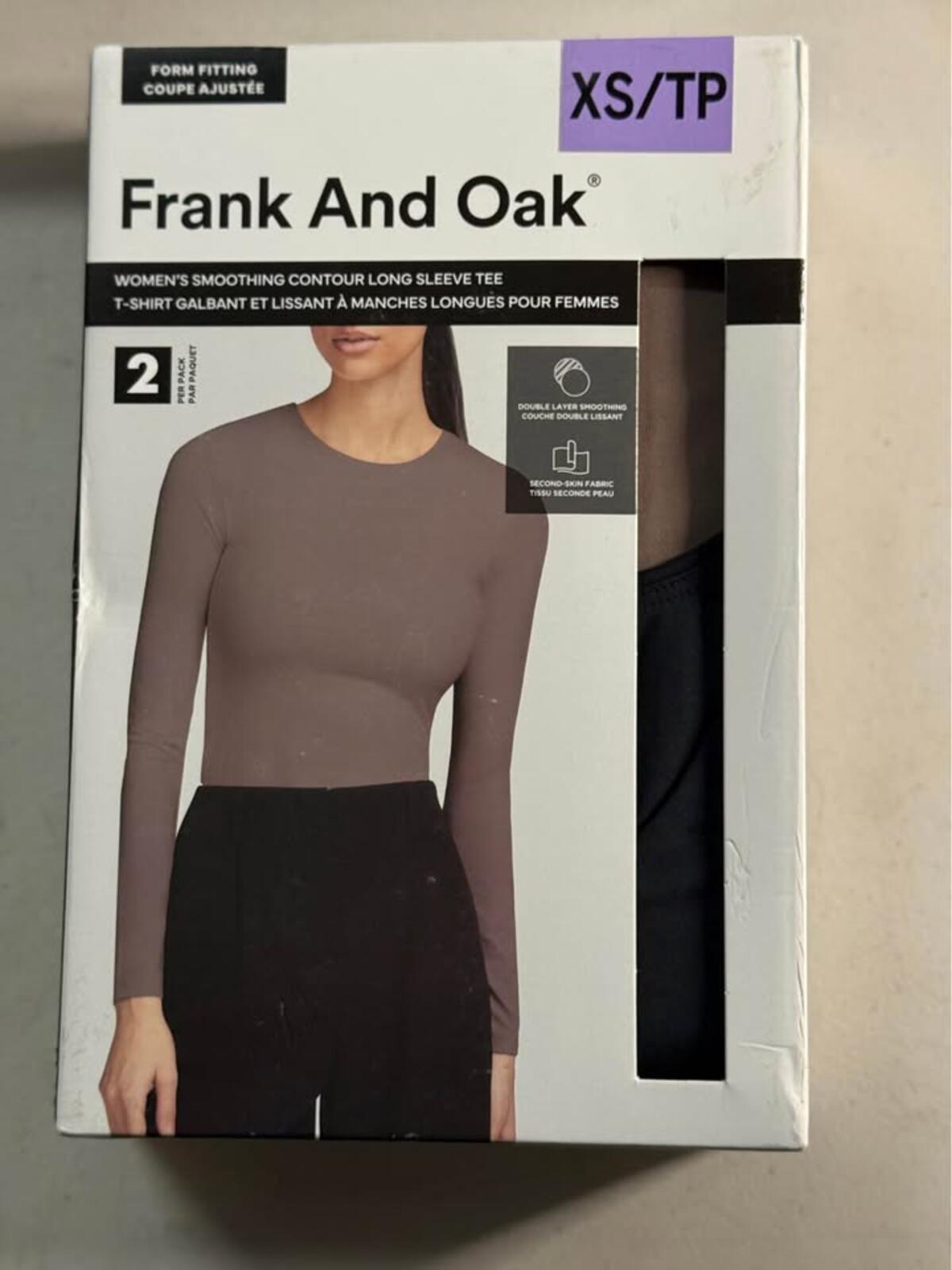 Frank And Oak Women's Smoothing Contour Long Sleeve Tee 2-Pack XS