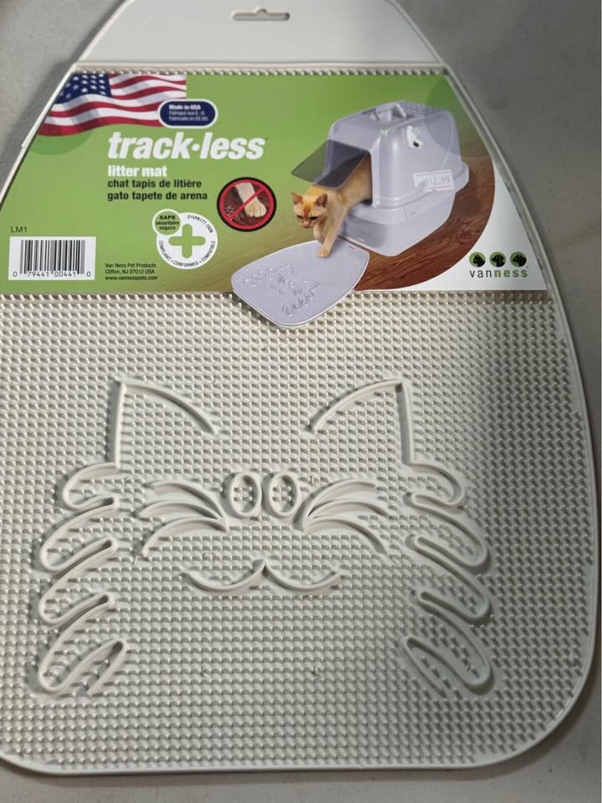 Van Ness Track-less Litter Mat - Cat Face Design