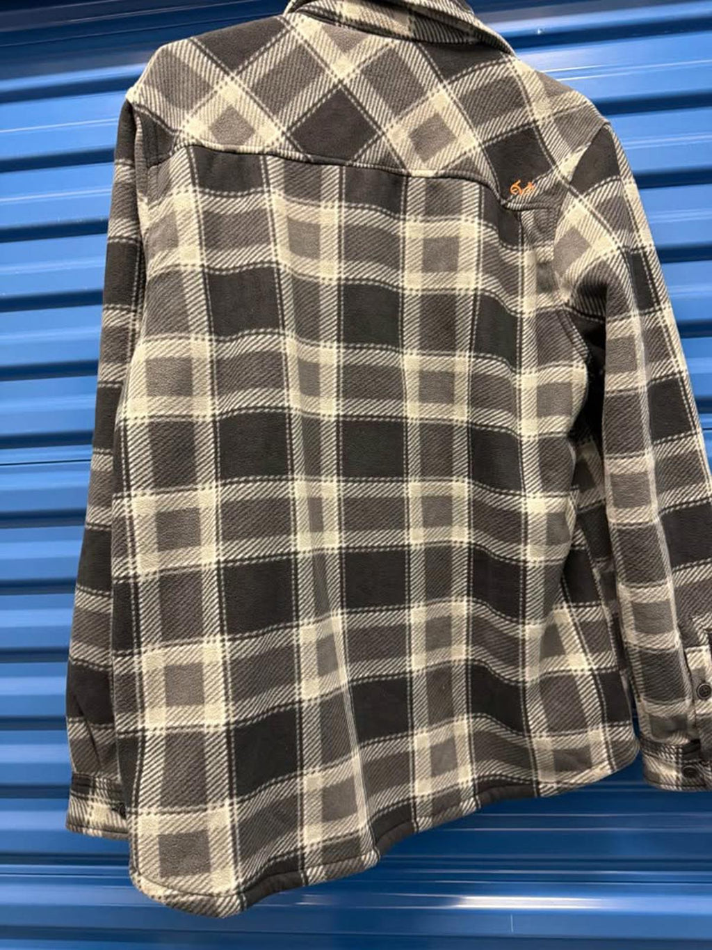 Realtree Plaid Fleece Lined Shirt Jacket Large Black Grey